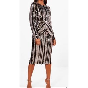 Black & Silver sequin dress purchased from Boohoo. Never worn.